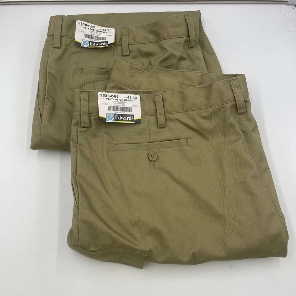 Edwards Poly Cotton Woven Khaki Work Pants Men's‎ 42 30